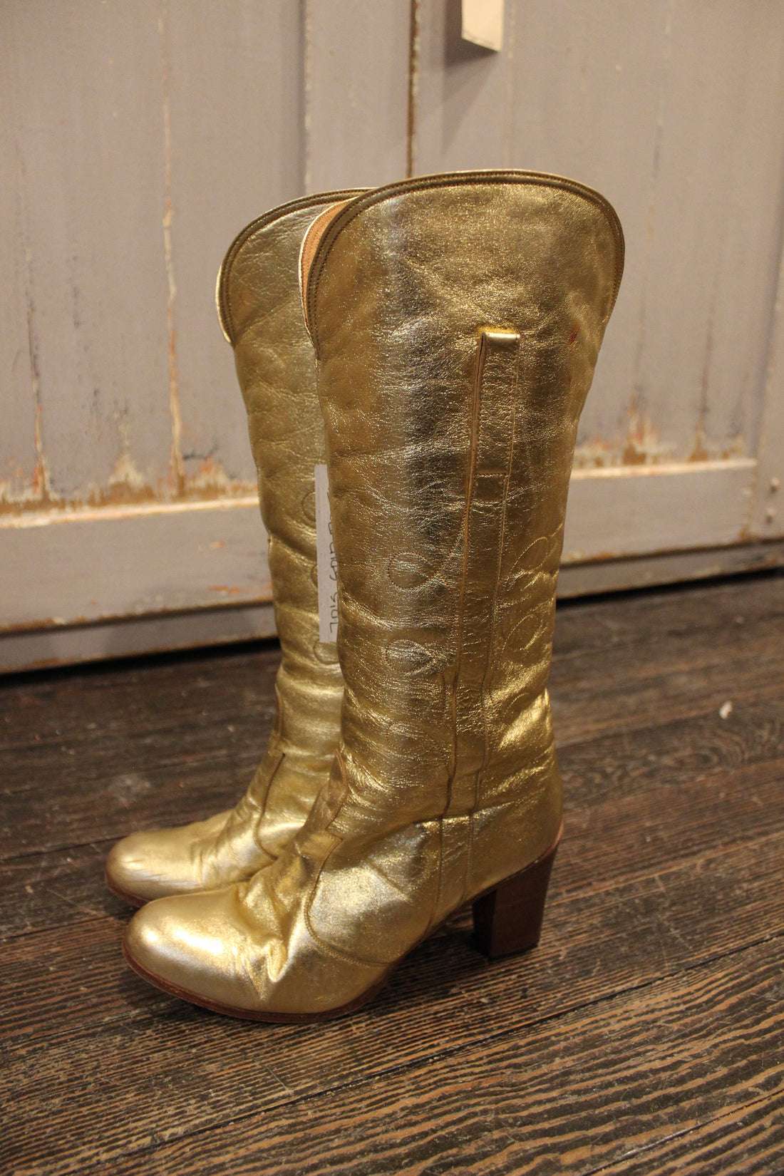 1970s Gold Cowboy Boots - Size 7